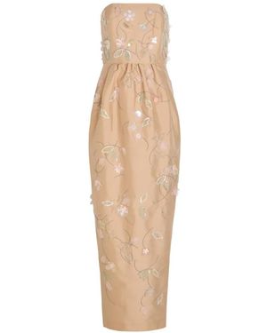 BERNADETTE Lena Floral-Embroidered Midi Dress - White