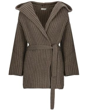 Kangra Belted Hooded Cardi-Coat - Brown