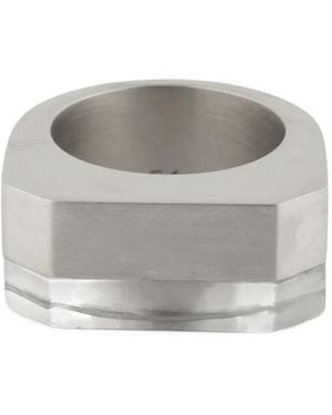 Rick Owens Anillo De Latón Con Detalles De Cristal - Gris