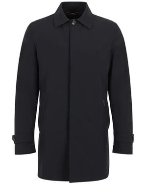 Moorer Buttoned Porto-Os Coat - Blue