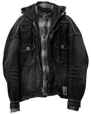 Maison Mihara Yasuhiro Triple-Layered Denim Jacket - Black