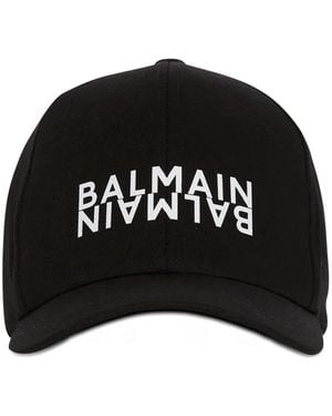 Balmain Print Cotton Cap - Black