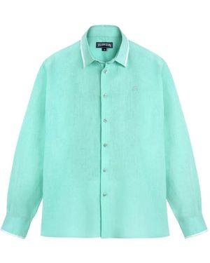 Vilebrequin Long-Sleeved Linen Shirt - Blue