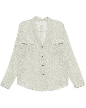 Forte Forte Voile-Hemd mit Petite Pois-Print - Weiß