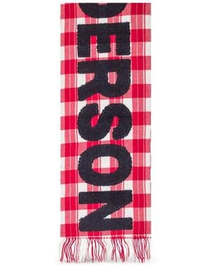 JW Anderson Checked Scarf - Red