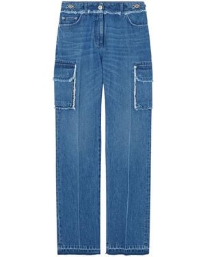 Versace Vaqueros Cargo Deshilachados - Azul