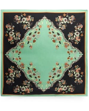 Roberto Cavalli Floral-Print Square Scarf - Green