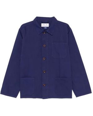 Uskees Chest-Pocket Shirt Jacket - Blue