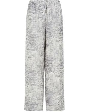 Ferragamo Animal-Print Elastic-Waistband Trouser - Grey