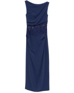 Talbot Runhof Lace-Panel Dress - Blue