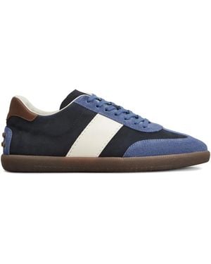 Tod's Lace-Up Stripe Sneakers - Blue