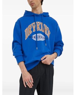 DRYKORN Logo-Print Hoodie - Blue