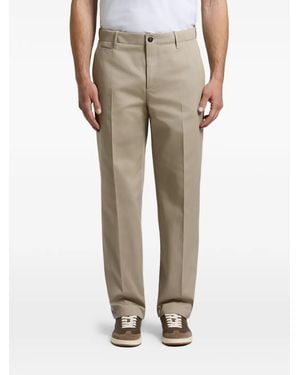 Peserico Pantalon Droit À Plis Marqués - Natural