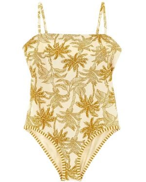 Eres Tropical-Pattern Swimsuit - Metallic