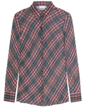 Dries Van Noten Fitted Lurex Shirt - Purple