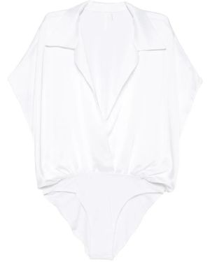 Norma Kamali Body Con Scollo A V - Bianco