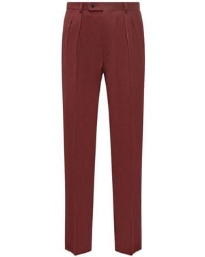 Gabriele Pasini Pleated Pressed-Crease Trousers - Red