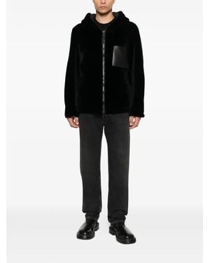 Yves Salomon Hooded Reversible Jacket - Black
