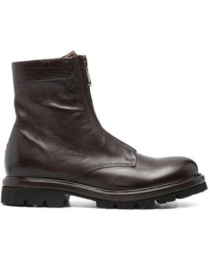 A.s.98 Zip-Front Leather Boots - Brown