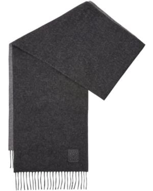 Loewe Two-Tone Fringed Scarf - Black
