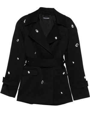David Koma Embellished Belted Jacket - Black
