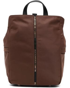 Alexander Smith Mochila Daisy Mediana Con Franja Del Logo De Satén - Marrón
