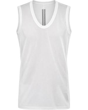 Rick Owens Ribbed-Knit Semi-Sheer Top - White