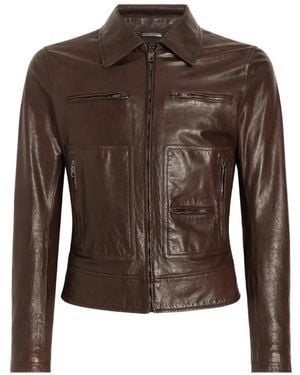 Dolce & Gabbana Klassische Lederjacke - Braun