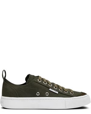 Courreges Logo-Embroidered Canvas Sneakers - Green
