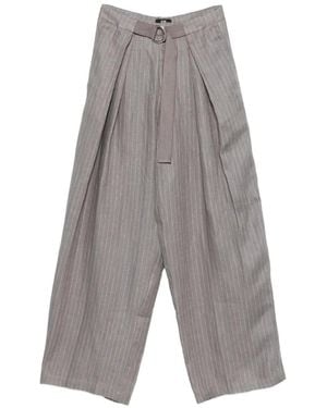 ELEH Pinstripe Belted Pants - Gray