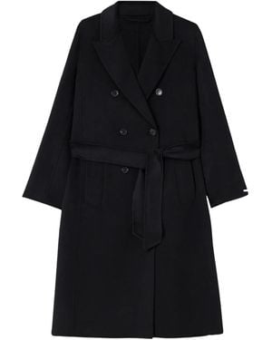 Marella Double-breasted belted coat - Schwarz