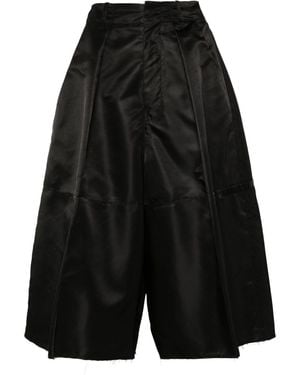 MM6 by Maison Margiela Wide-Leg Satin Shorts - Black