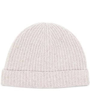 N.Peal Cashmere カシミア リブハット - ナチュラル