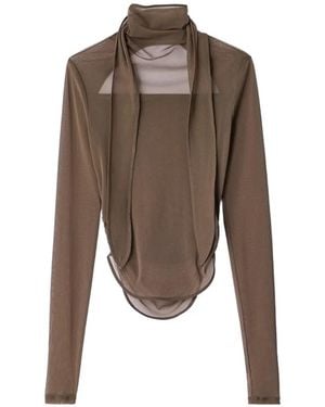 Lemaire Ballerina Scarf Top - Brown
