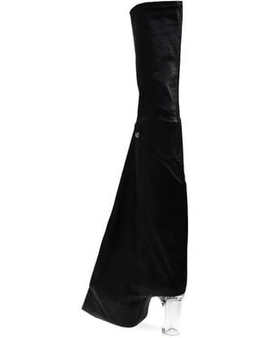 Rick Owens 120Mm Clear-Heel Leather Boots - Black