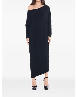 Tessitura Body Couture Draped Oversized Asymmetric Maxi Dress - Blue