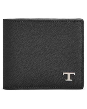 Tod's T Timeless Pebbled-Leather Wallet - Black