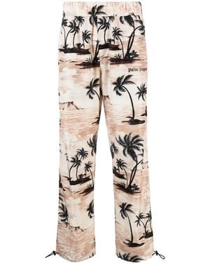 Palm Angels Palm Tree-Print Trousers - Natural