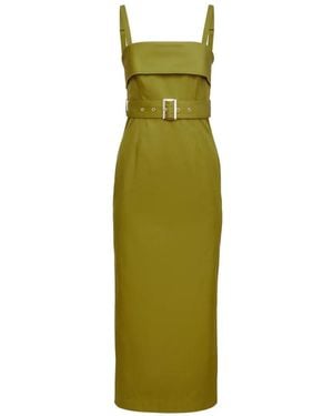 Toccin Theodora Belted Midi Dress - Green