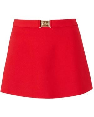 Cult Gaia Amoret Logo-Buckle A-Line Mini Skirt - Red