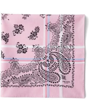 Prada Baumwollschal Mit Print 65 - Pink