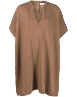 Valentino Garavani Vlogo Chain Cape - Brown