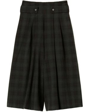 Twinset Tartan-Checked Trousers - Black