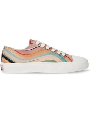Paul Smith Marble Swirl Lace-Up Trainers - White