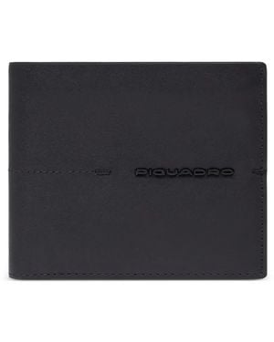 Piquadro Logo-Plaque Leather Wallet - Black
