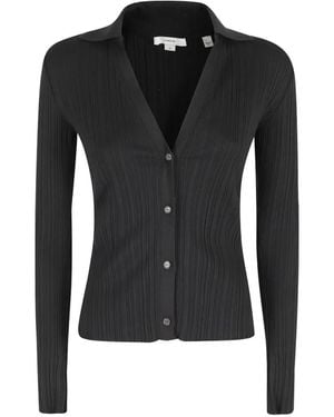 Vince Ribgebreid Vest - Zwart