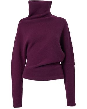 Carolina Herrera Pull Asymétrique À Col Roulé - Violet