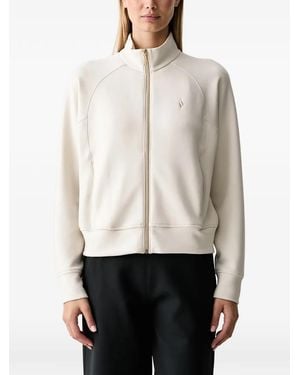 Skechers Luxe Zip-Up Raglan-Sleeve Sweater - White
