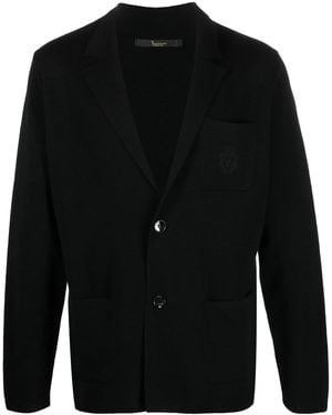 Billionaire Single-Breasted Knitted Blazer - Black