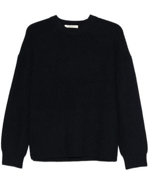 6397 Gerippter Pullover - Schwarz